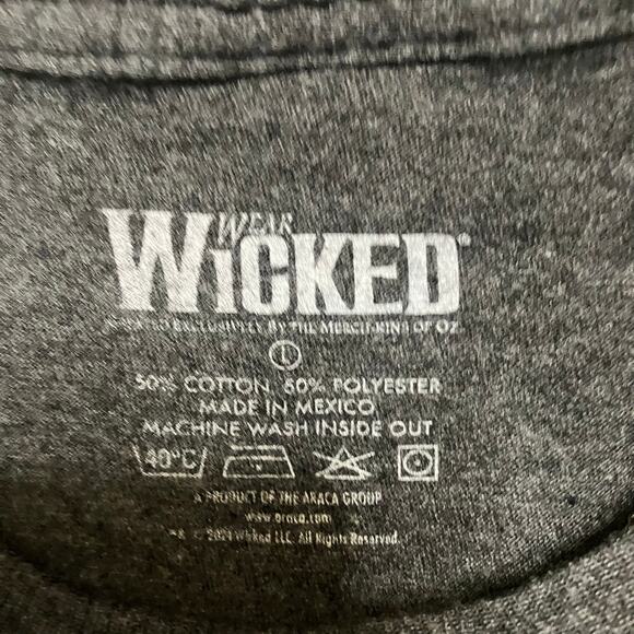 Wicked Defy Gravity Tour Musical Tee Shirt Short Sleeve Large Gray - Picture 5 of 6